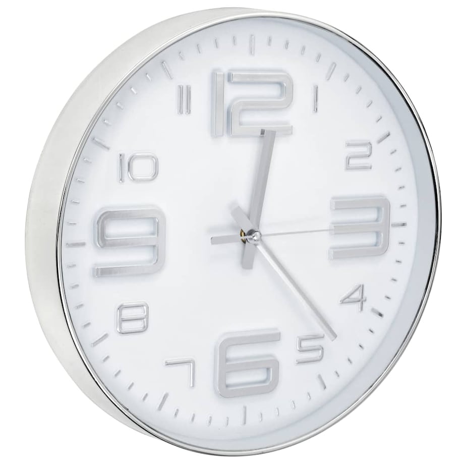 vidaXL Zegar ścienny, 30 cm, srebrny