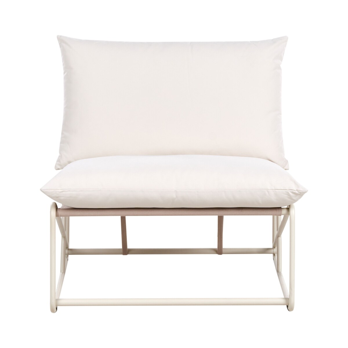 Krzesło ogrodowe z poduszką PICO Metal Jasnobeżowy