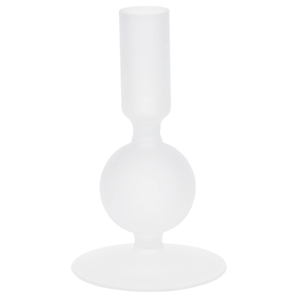 Szklany świecznik na nóżce, 14 cm