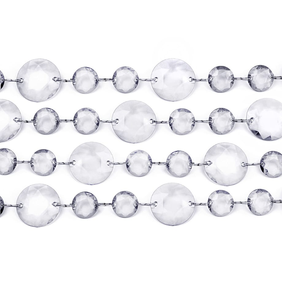 Girlanda kryształowa, bezbarwny, 1m