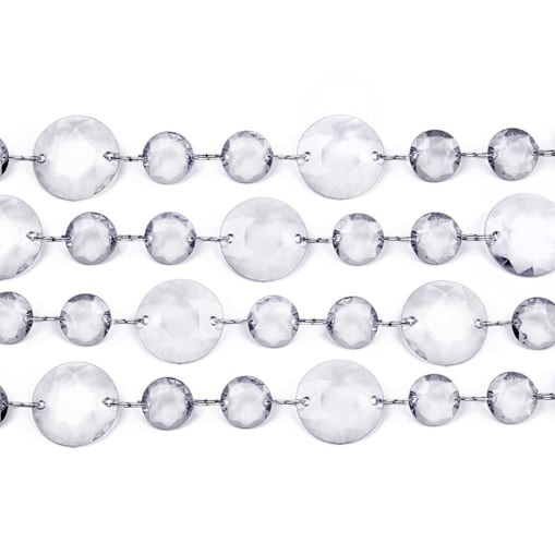 Girlanda kryształowa, bezbarwny, 1m