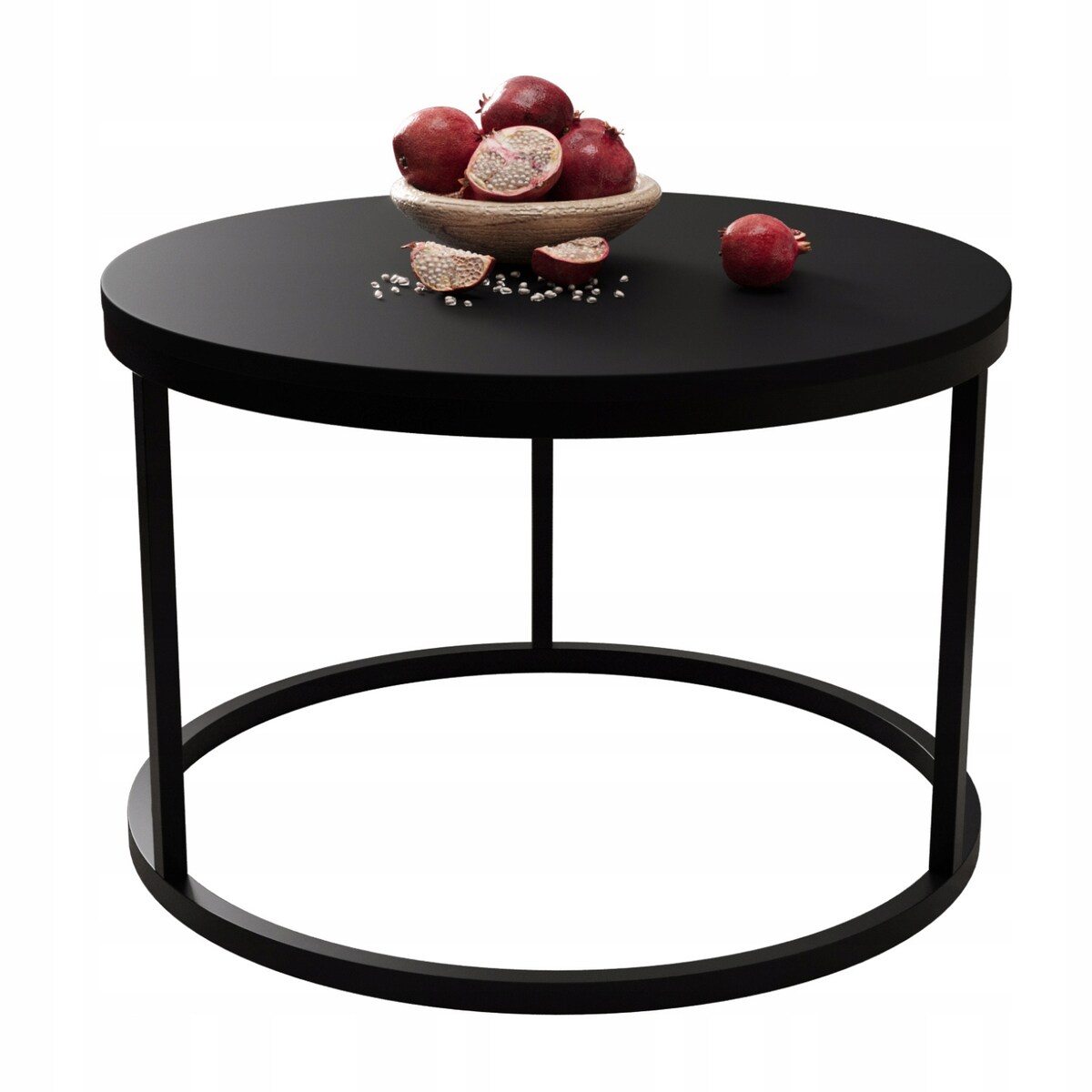 Stolik Kawowy CZARNY 60 cm Metal Minimalizm Industrialny Styl SOFT LOFT