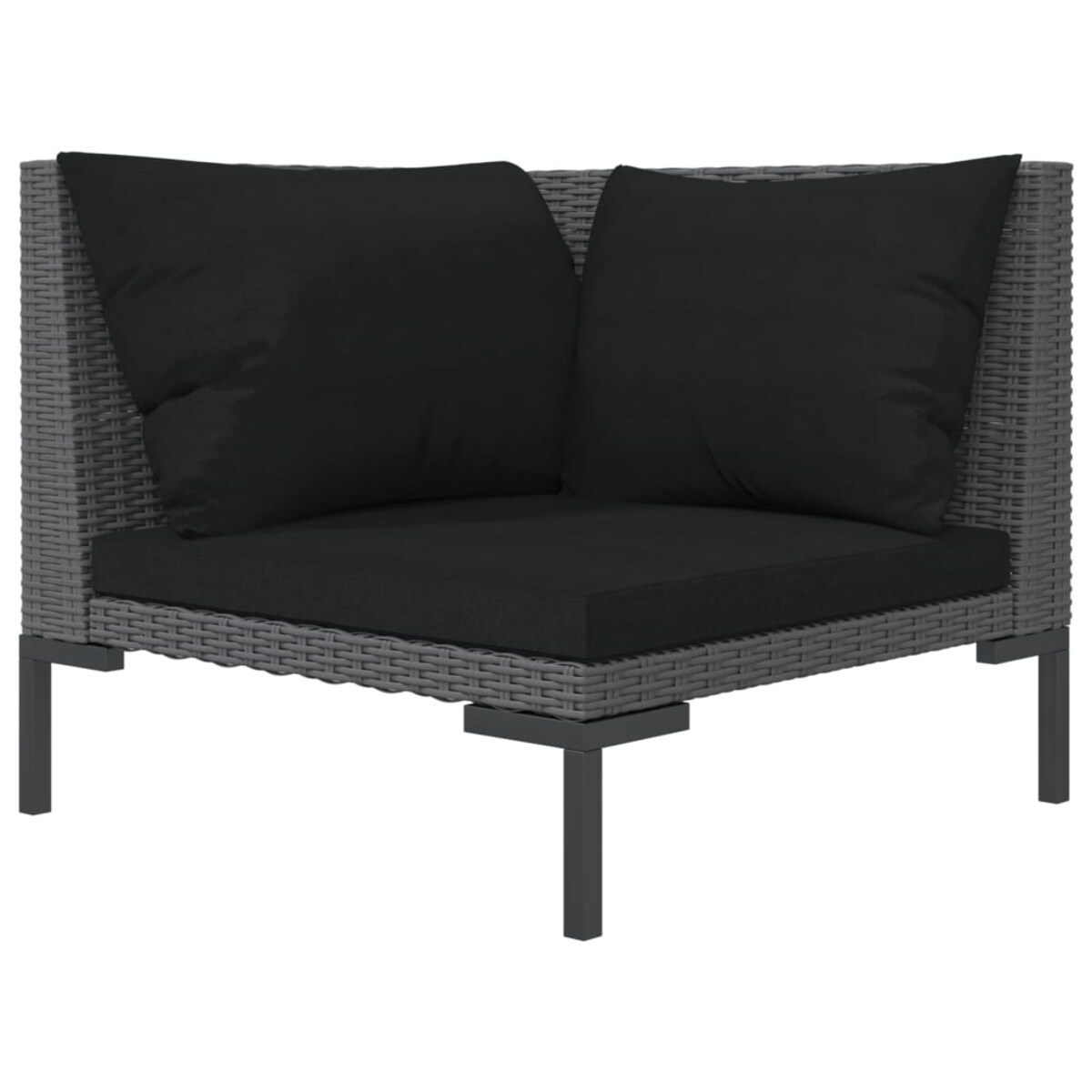 vidaXL Sofa ogrodowa z poduszkami, zaokrąglony rattan PE