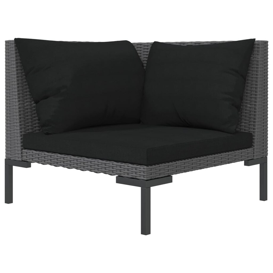 vidaXL Sofa ogrodowa z poduszkami, zaokrąglony rattan PE