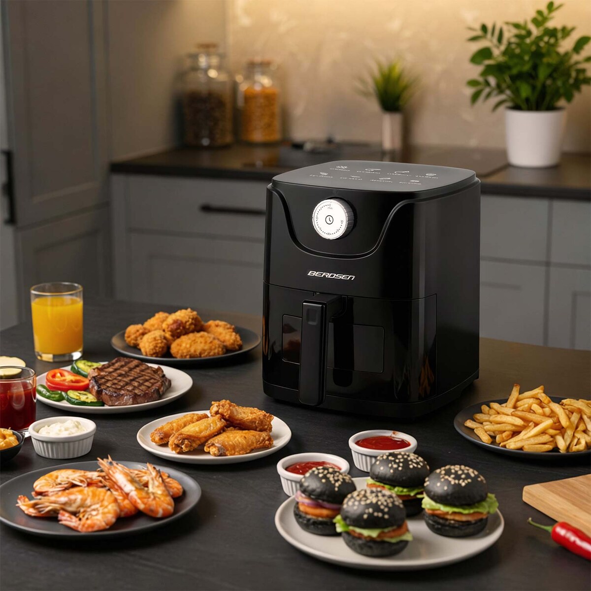 Frytkownica beztłuszczowa frytownica AIR FRYER mocna Berdsen