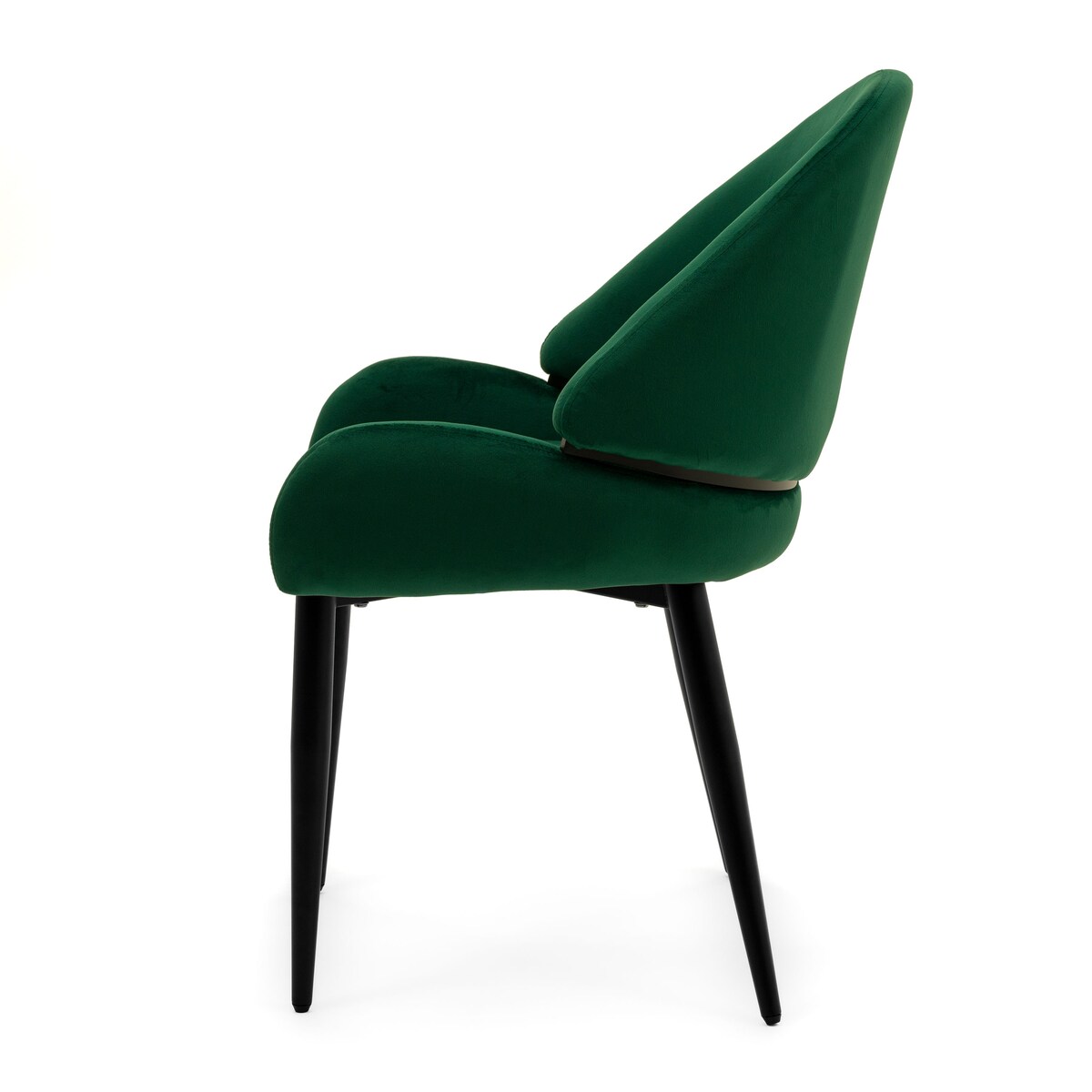 Krzesło tapicerowane welurowe do salonu BERGAMO zielone