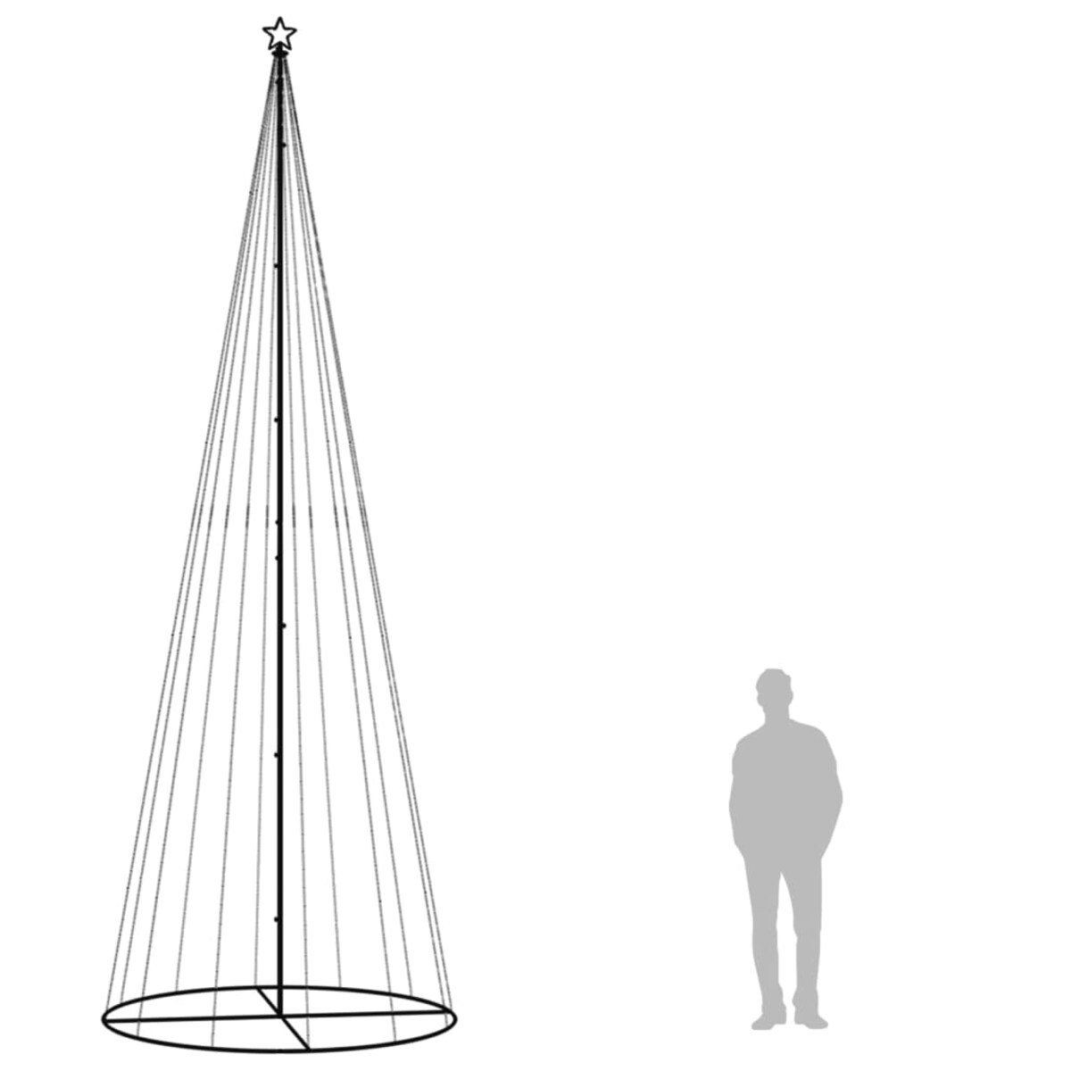 vidaXL Choinka stożkowa, 732 zimne białe LED, 160x500 cm