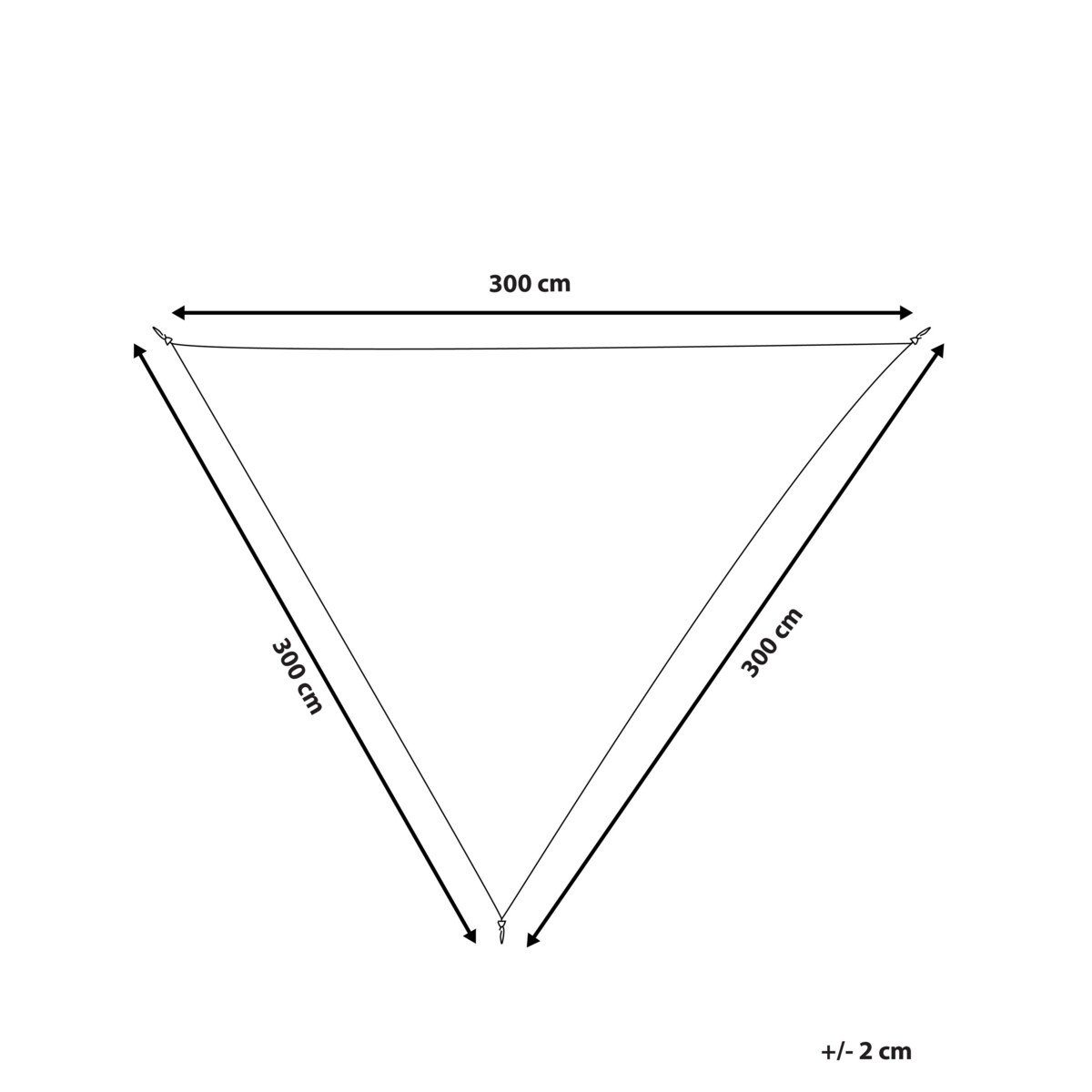 Żagiel przeciwsłoneczny trójkątny 300 x 300 x 300 cm beżowy LUKKA