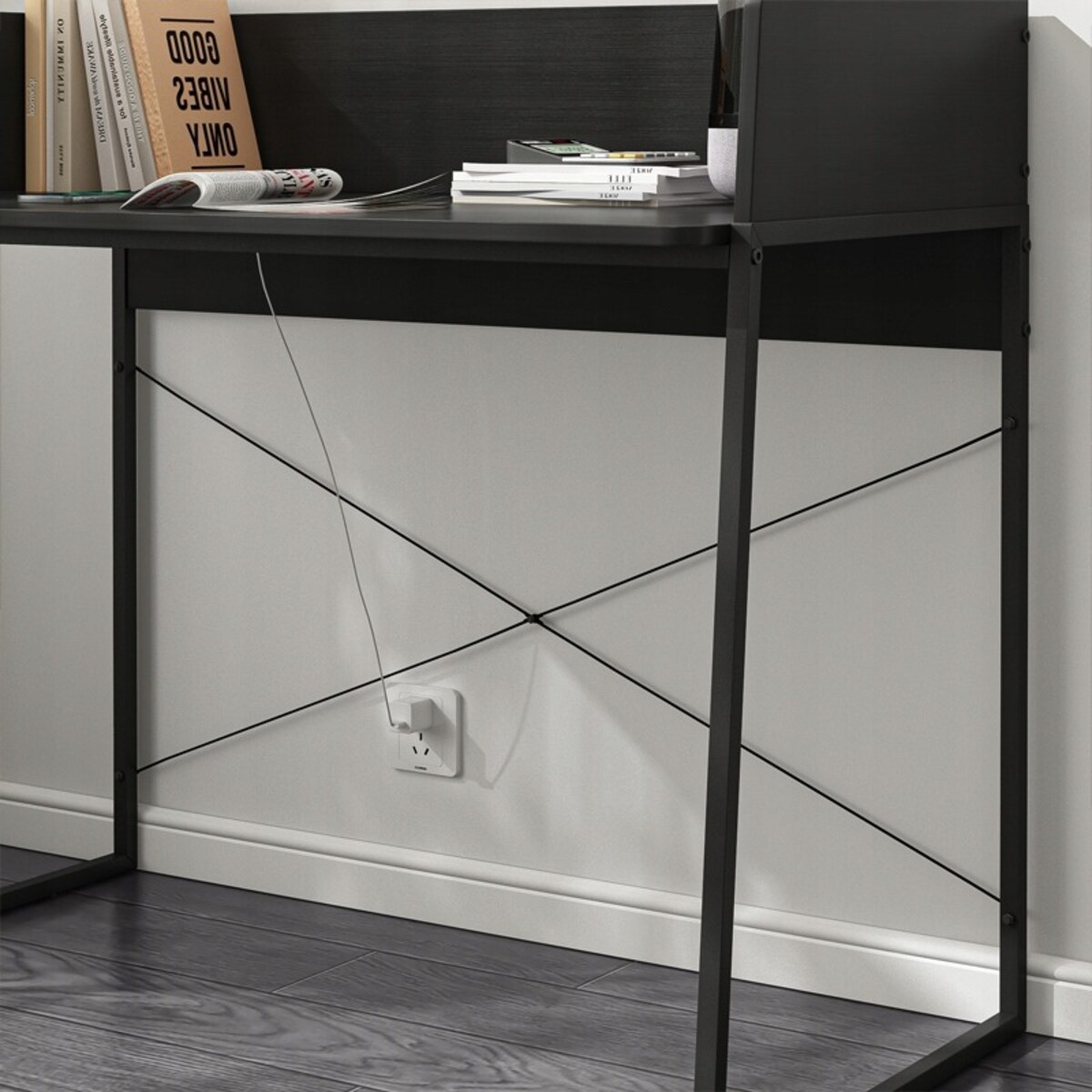 Biurko komputerowe nowoczesne industrialne vintage loft czarne 100 cm