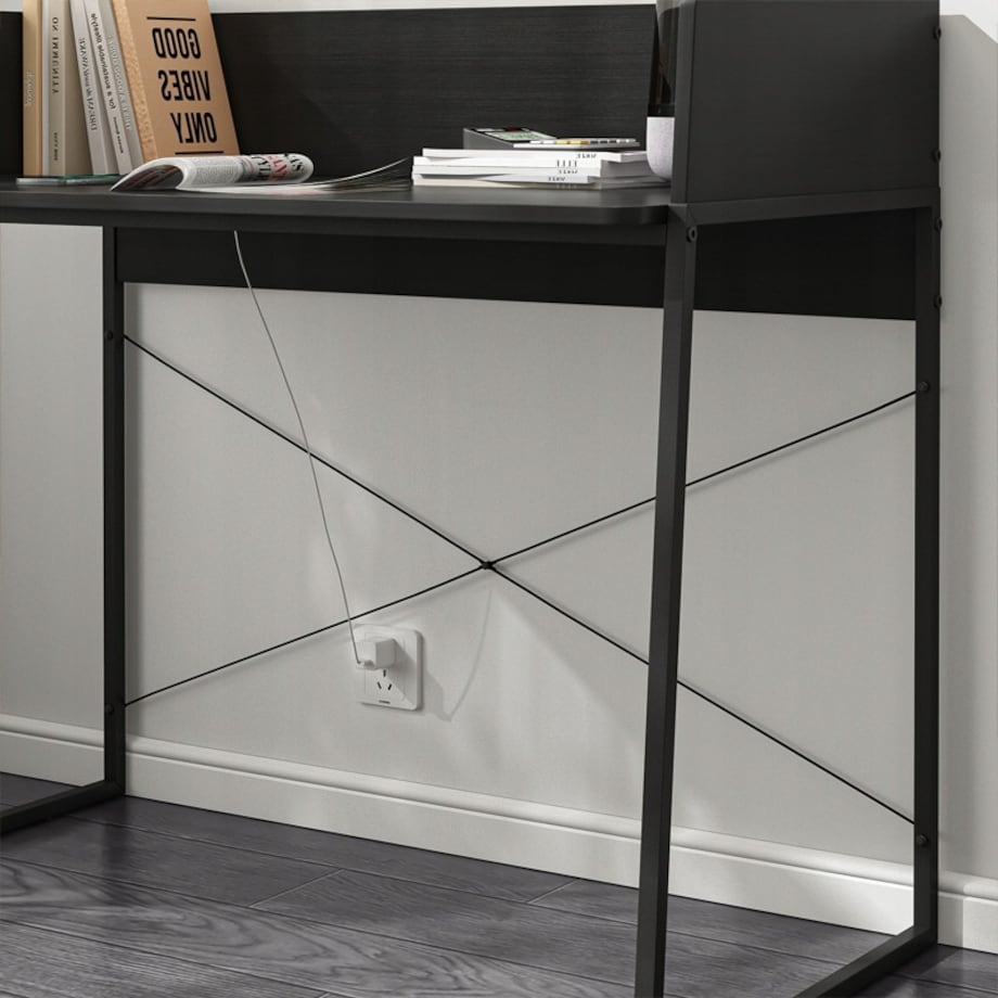 Biurko komputerowe nowoczesne industrialne vintage loft czarne 100 cm