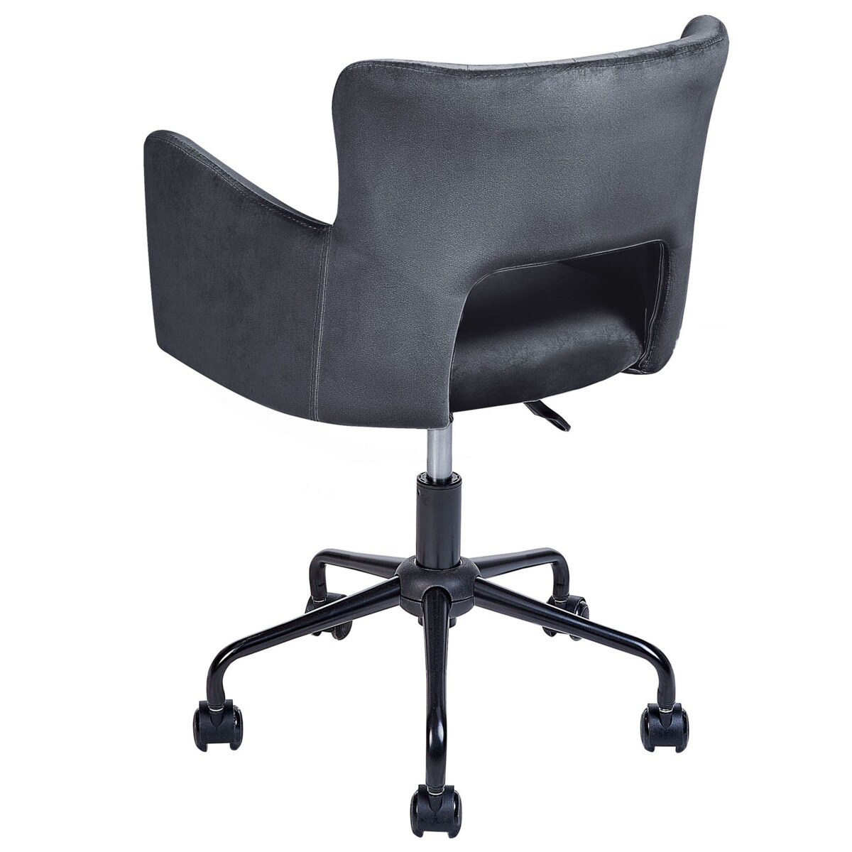 Krzesło biurowe regulowane welurowe czarne SANILAC