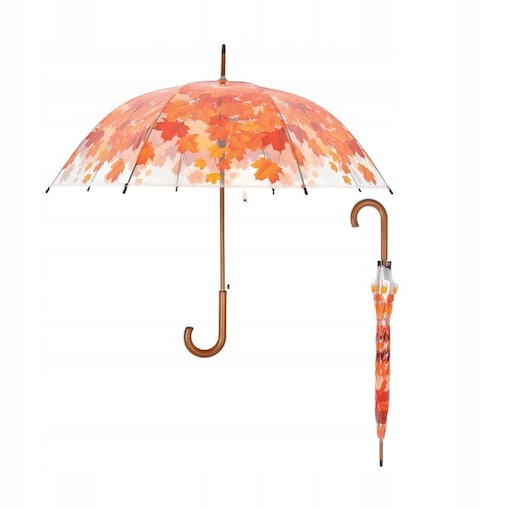 Parasol transparentny Jesienne LIŚCIE Składany Automat Esschert Design