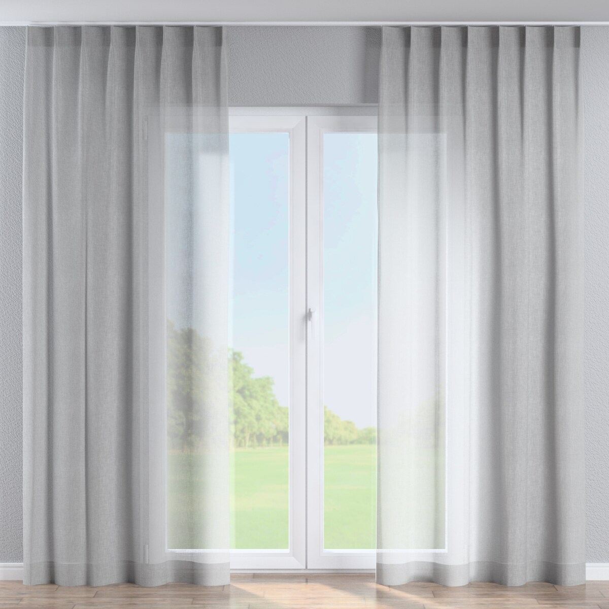 Zasłona na haczykach flex pojedynczych 130x260 gołębi szary