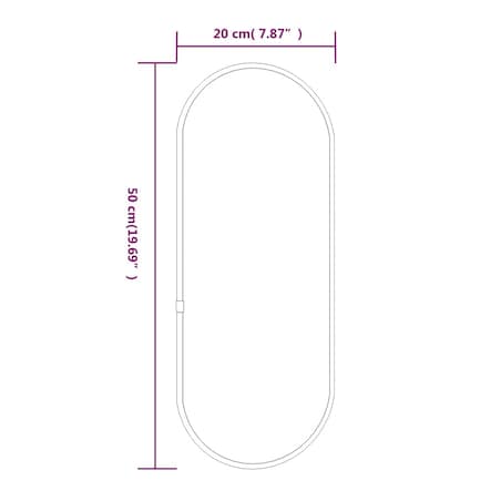 vidaXL Lustro ścienne, złote, 50x20 cm, owalne