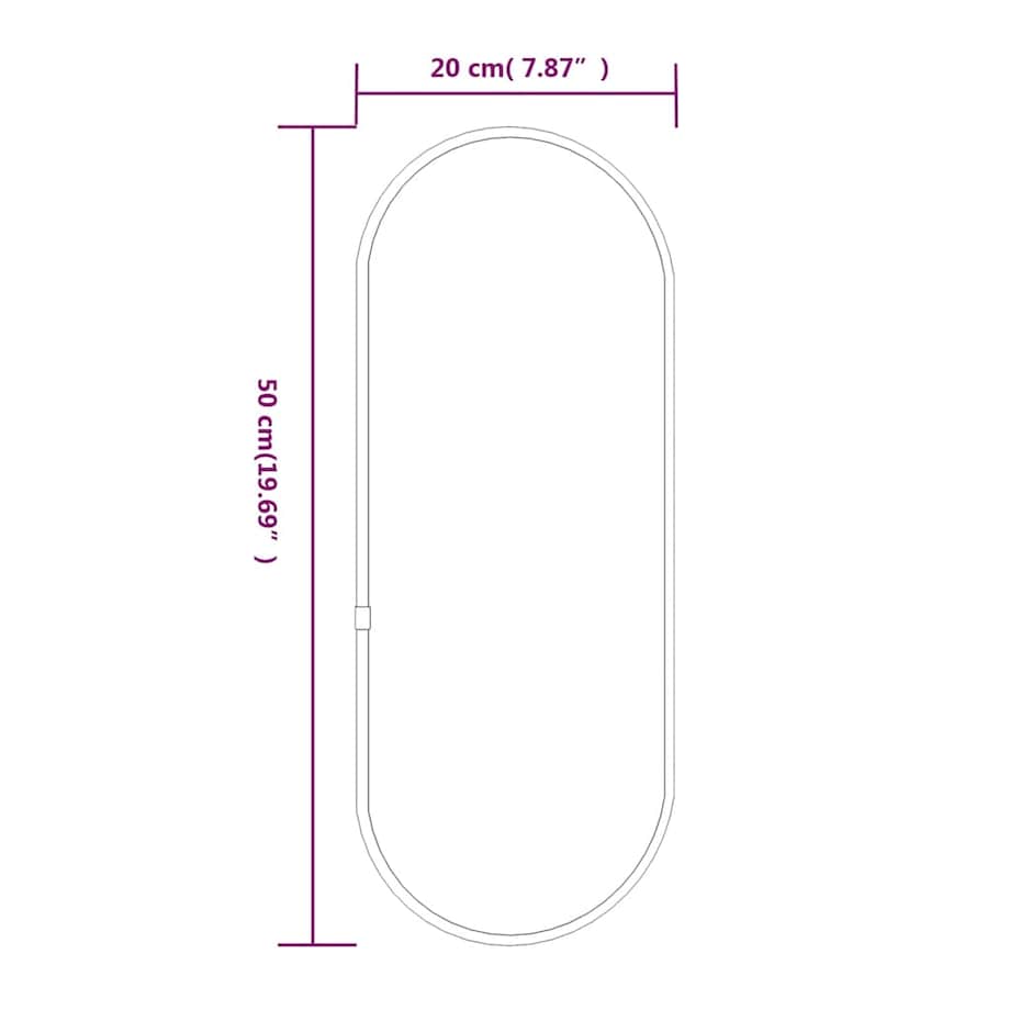 vidaXL Lustro ścienne, złote, 50x20 cm, owalne