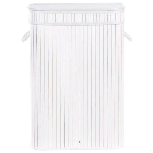 Kosz bambusowy z pokrywą biały KALUTARA