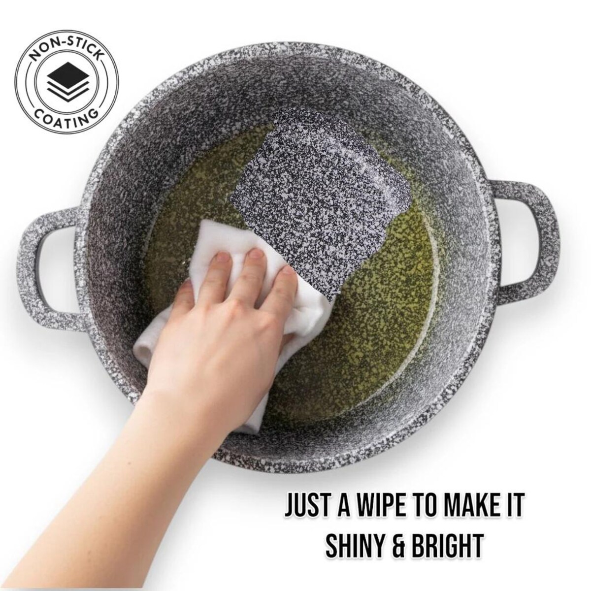 Garnek ceramiczny z pokrywką 28CM 6.5L na indukcję gaz kamienny MASTERPAN