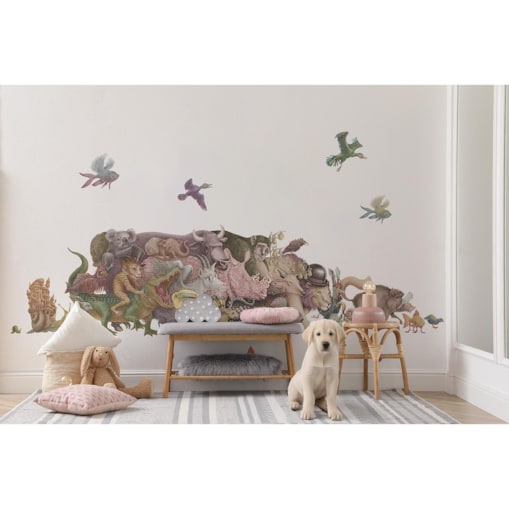 Zestaw naklejek na ścianę, Bajkowe stworzenia, 60cm