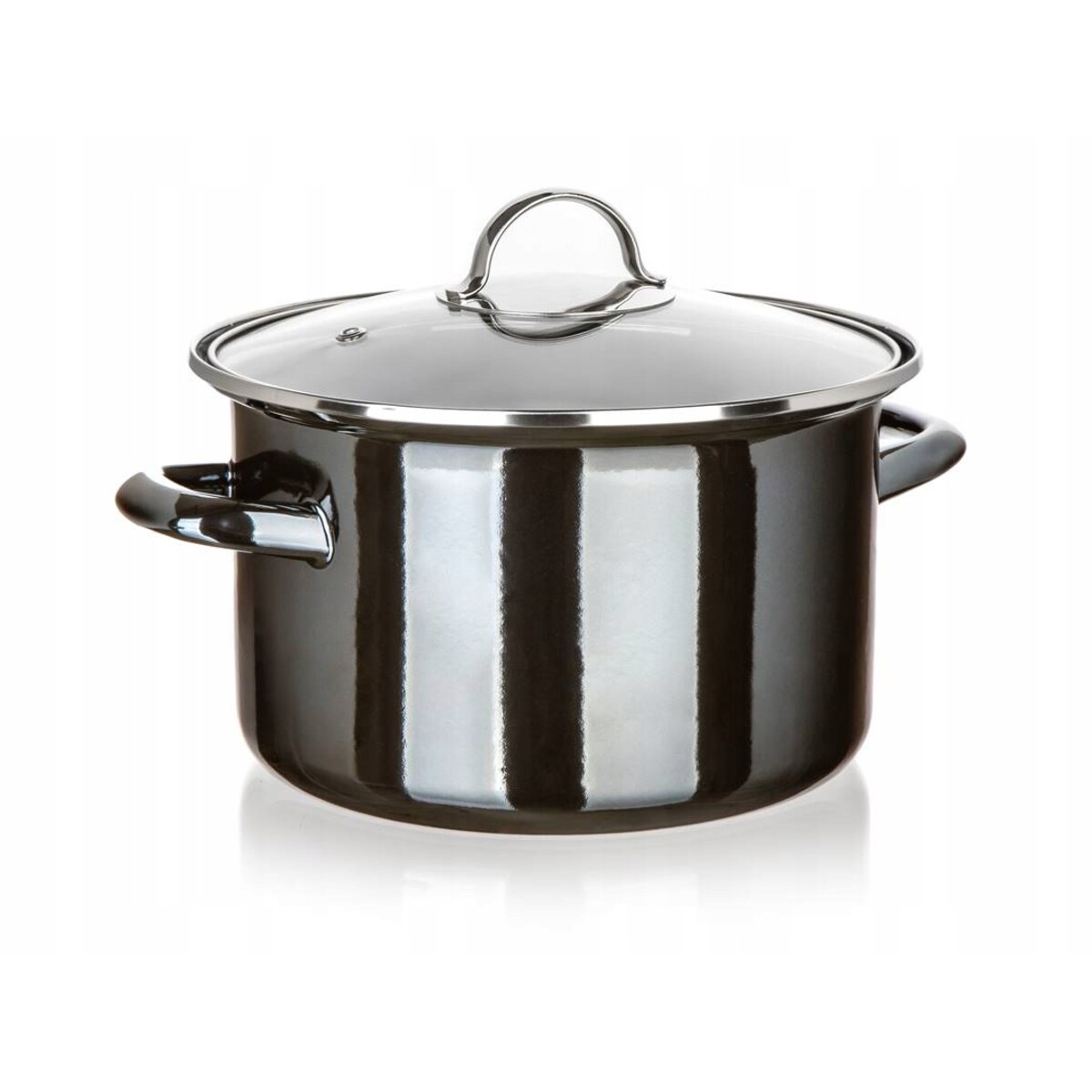 Garnek emaliowany BANQUET METALIC Czarny 24cm, 3,7L DO GOTOWANIA na prezent