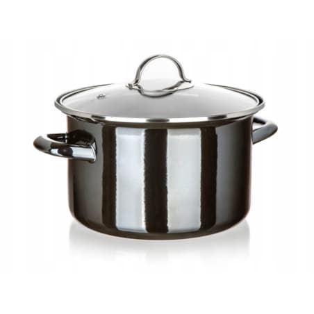 Garnek emaliowany BANQUET METALIC Czarny 24cm, 3,7L DO GOTOWANIA na prezent