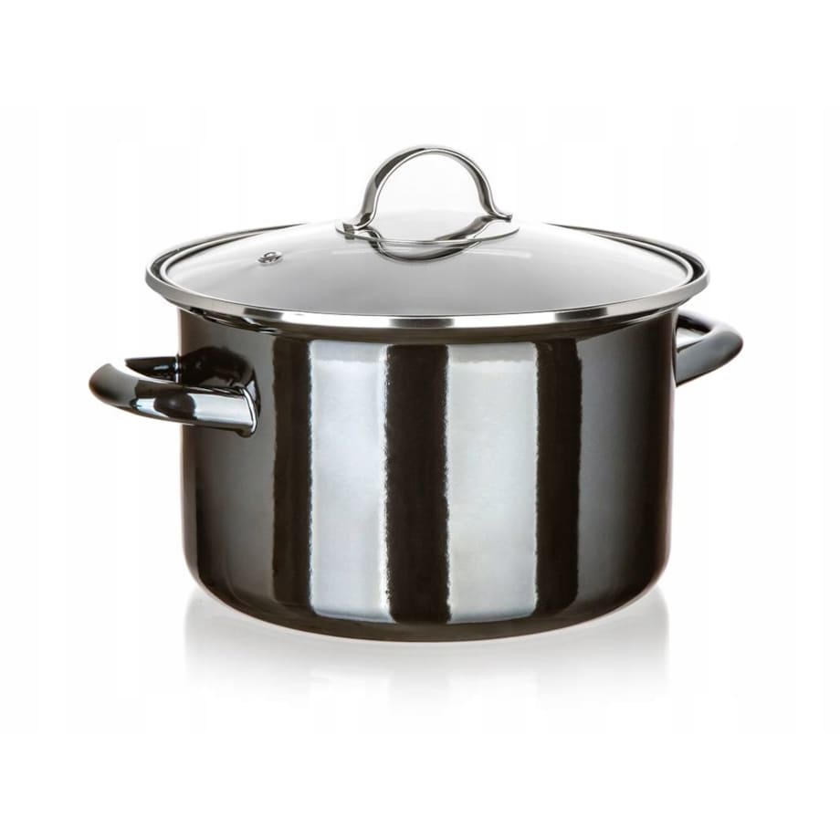 Garnek emaliowany BANQUET METALIC Czarny 24cm, 3,7L DO GOTOWANIA na prezent