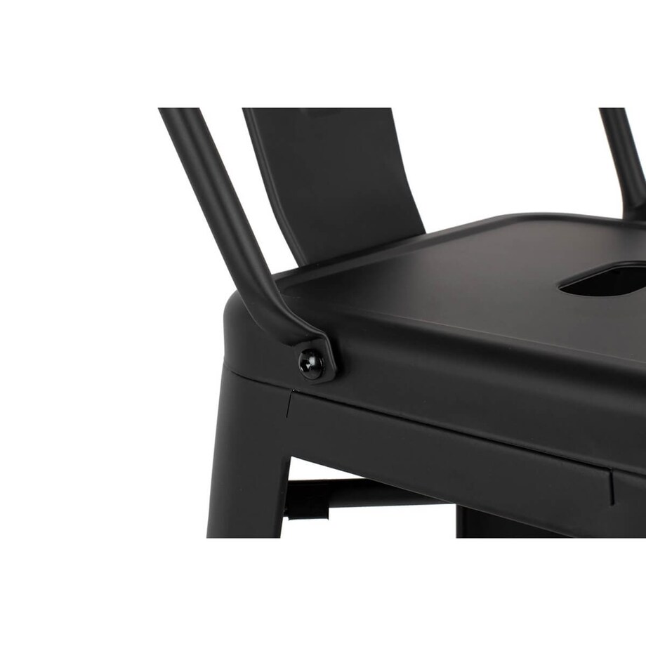 Wysokie krzesełko barowe Tower Big Back z oparciem czarne