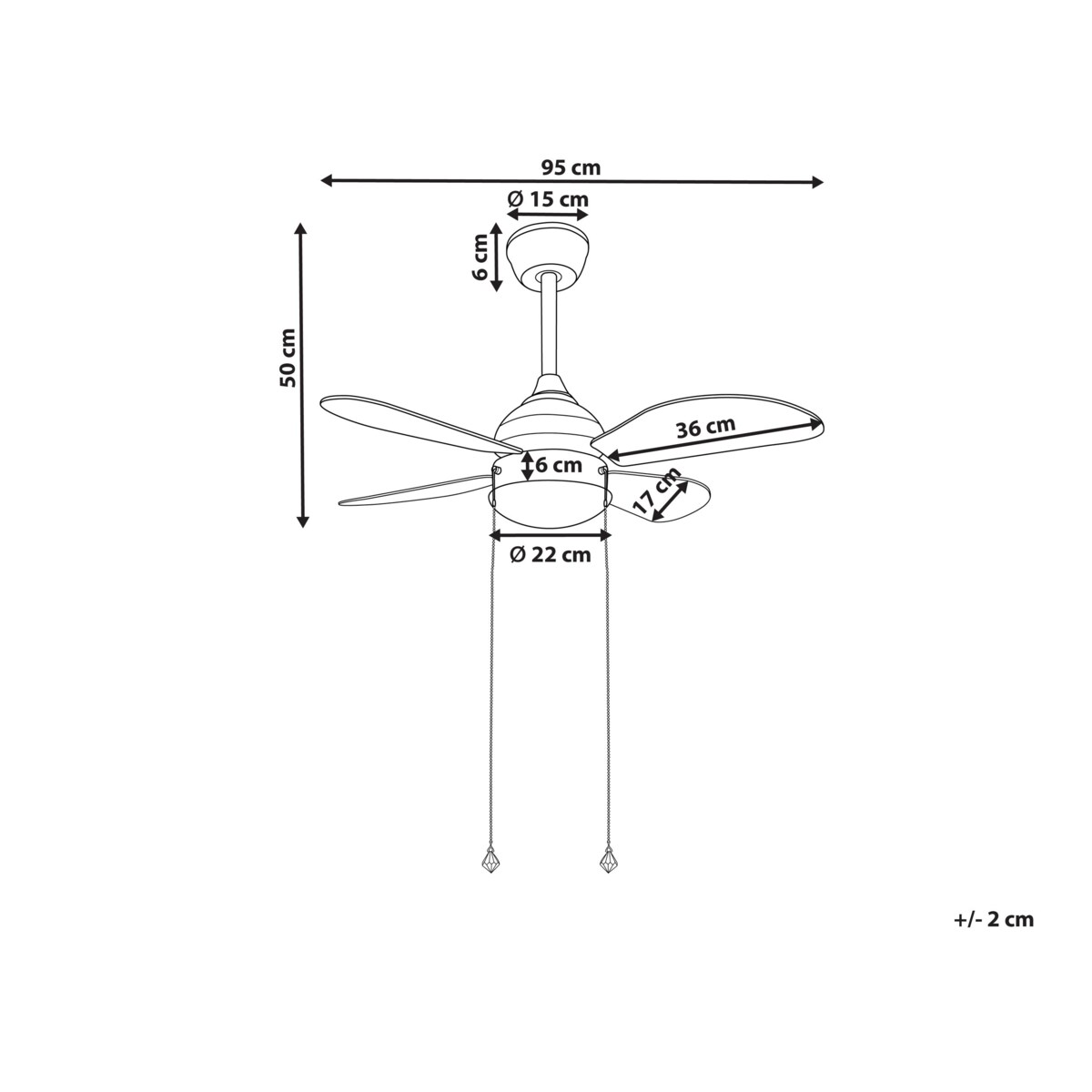 Wentylator sufitowy czarno-żółty DOLORES