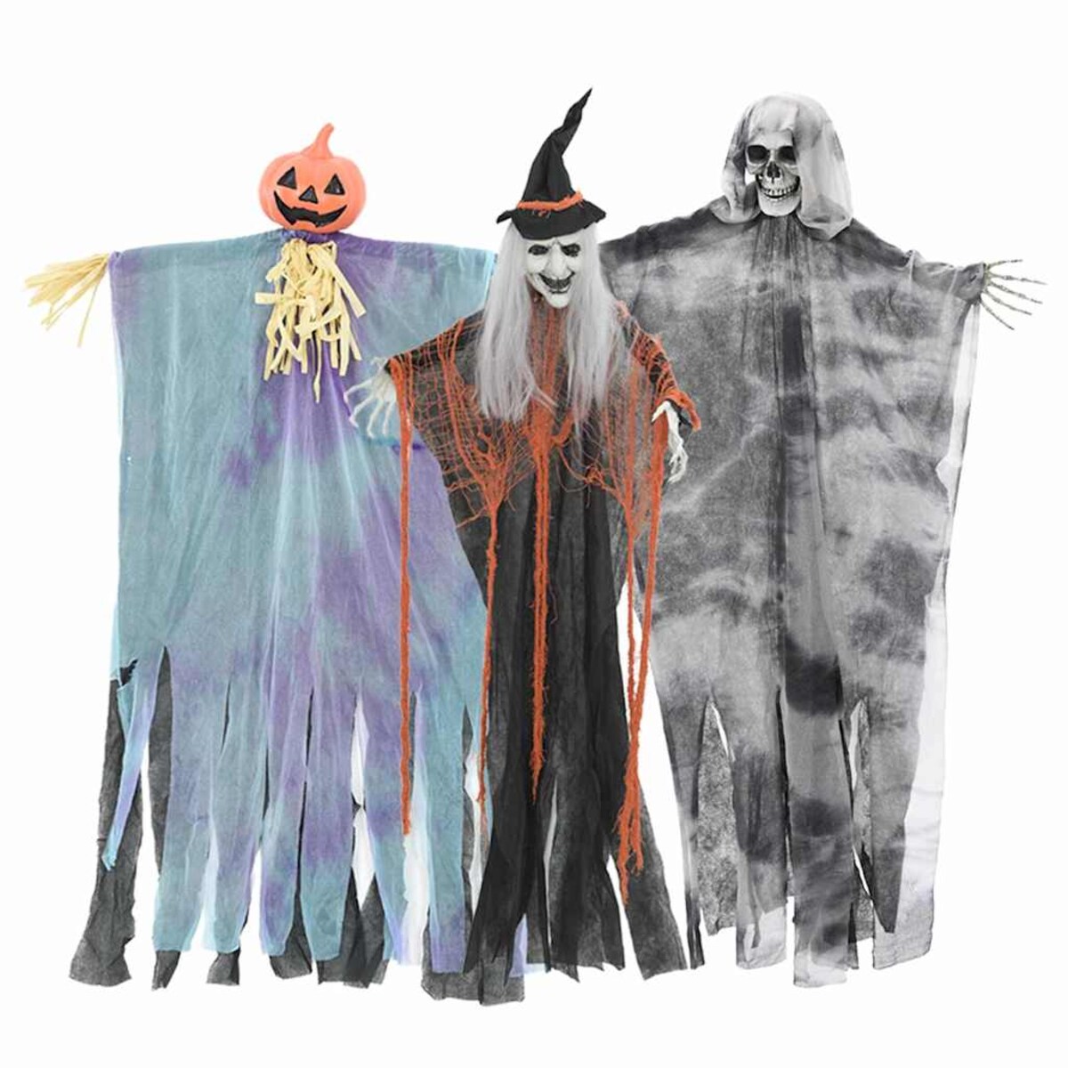 vidaXL Zawieszany Duch Halloween 3 pcs Wielokolorowe 61 x 97 cm