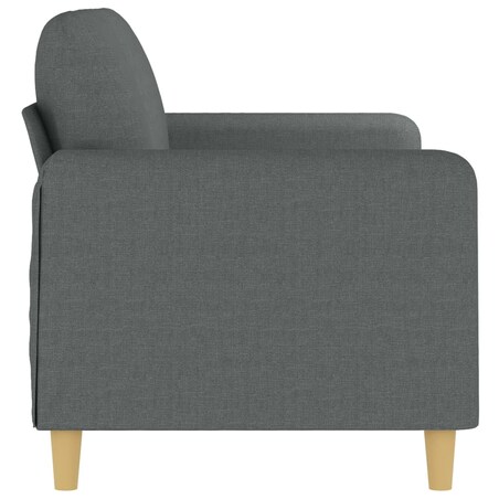 vidaXL Sofa 2-osobowa, ciemnoszara, 140 cm, tapicerowana tkaniną