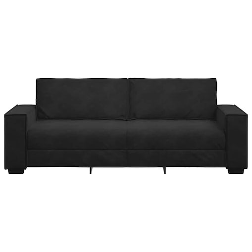 vidaXL Sofa 3-osobowa, czarny, 180 cm, tapicerowana aksamitem