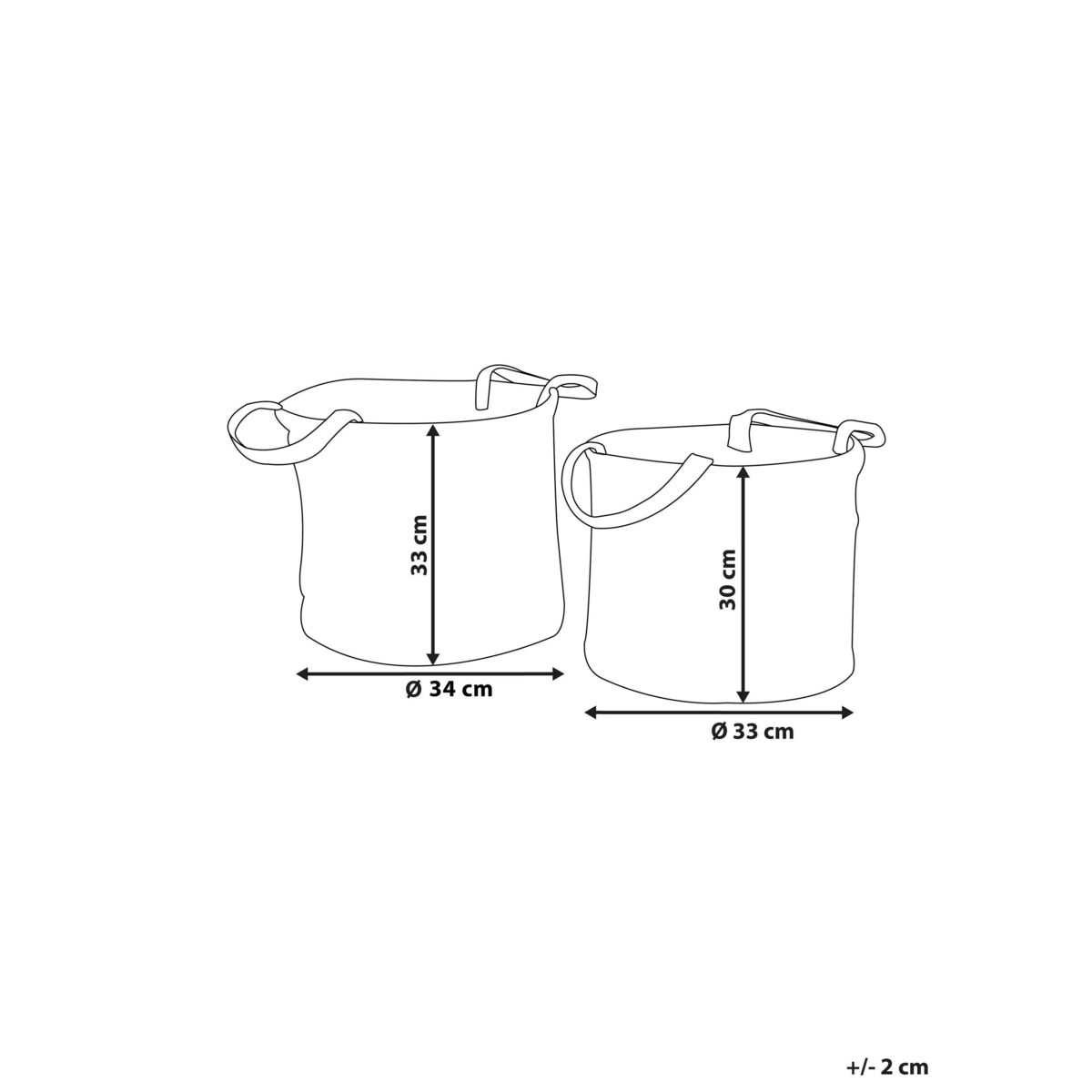 Zestaw 2 koszy jutowych beżowy KAELLA