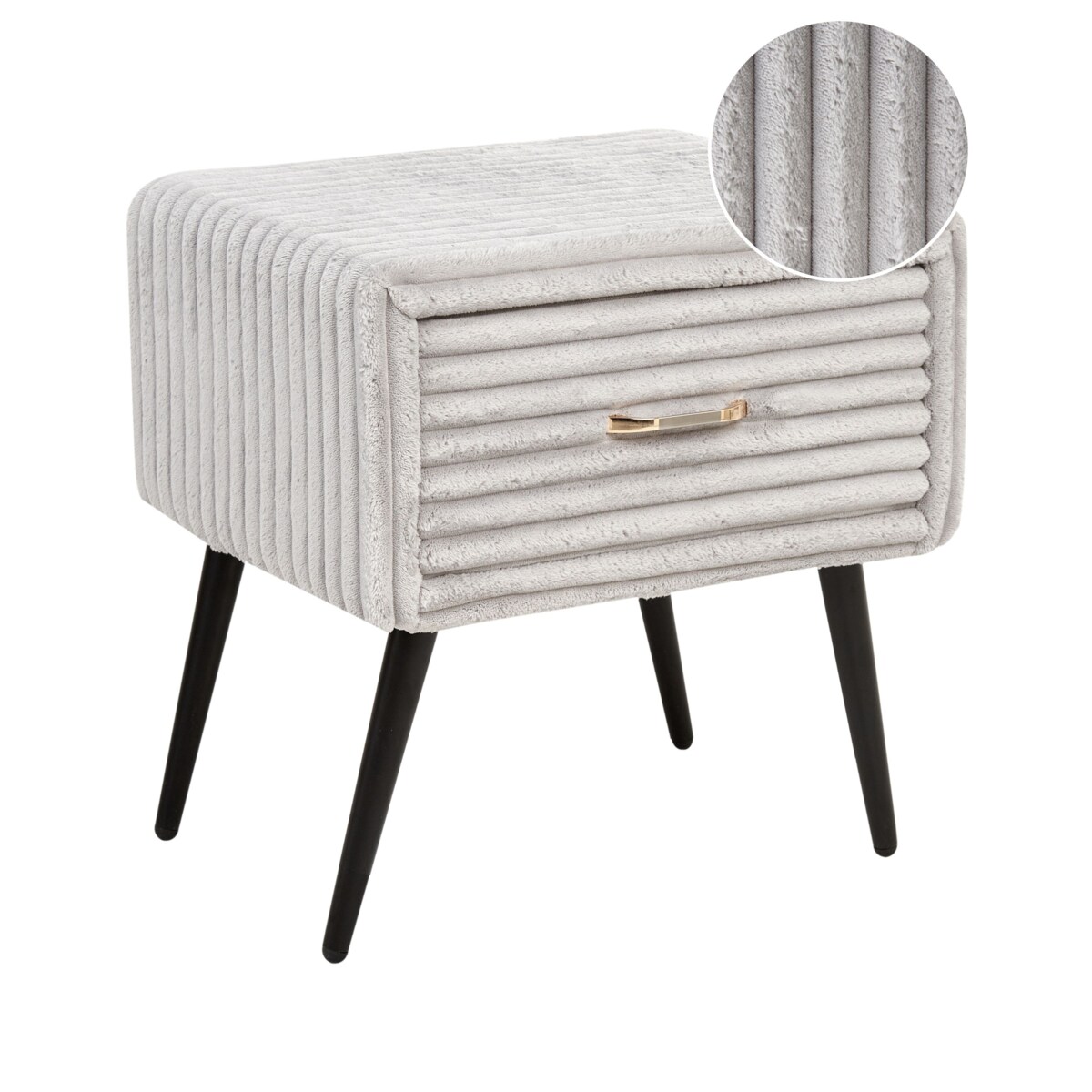 Szafka nocna FLAYAT Sztruks Jasnoszary