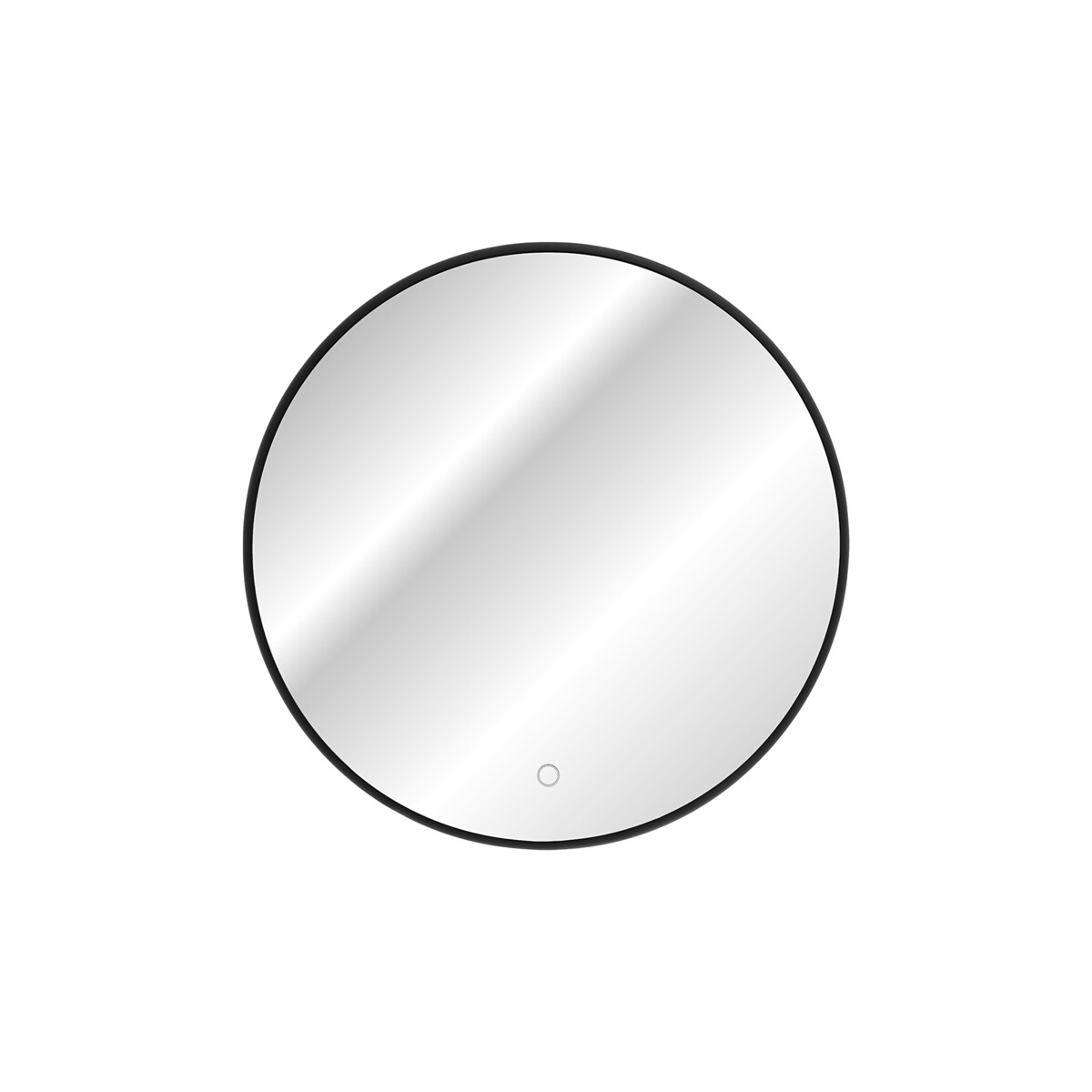 Okrągłe lustro LED z czarną ramą, 80 cm - Uran