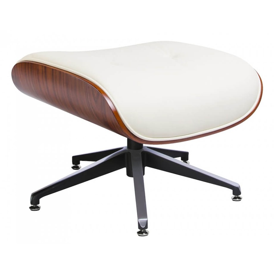 Fotel z podnóżkiem Lounge KH1501100103 King Home drewno metal orzech biały