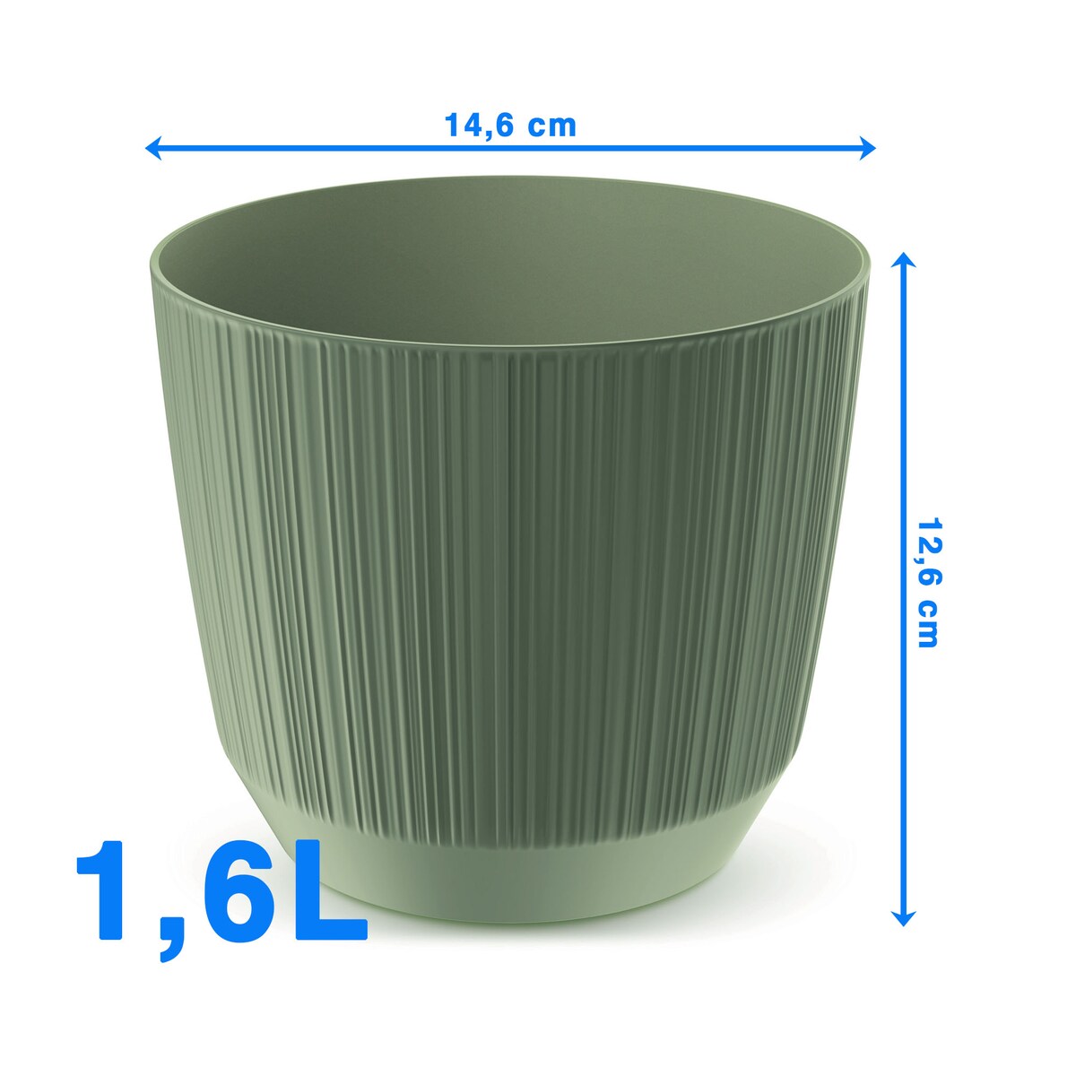 Doniczka Osłonka Domowa 14,6 Cm Ryfo Na Stół Parapet Do Domu Zielona