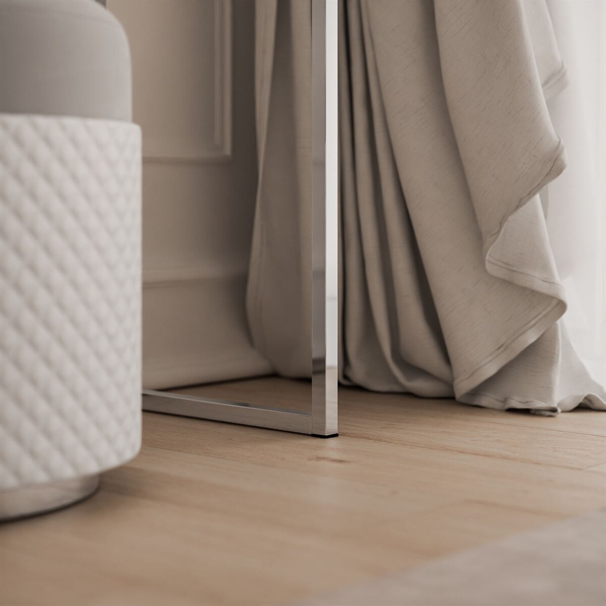 Konsola AURORA SILVER biały połysk na srebrnym stelażu, biały / biały połysk