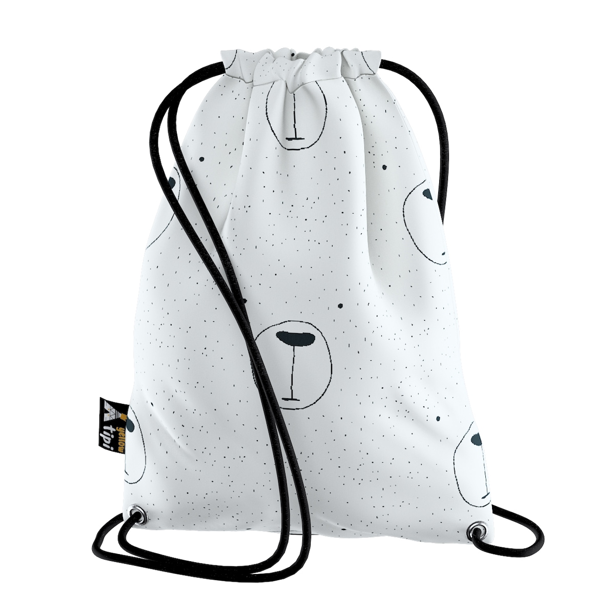 Worek plecak Kiddy, ecru-czarny, 28x40cm, Magic Collection