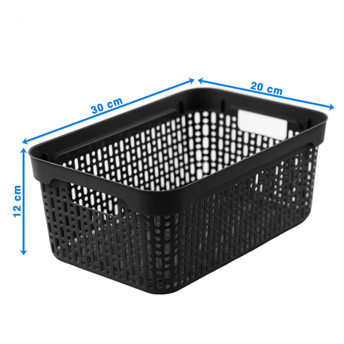 Koszyk Koszyczek Ażurowy L Plastikowy Na Kosmetyki Do Łazienki Pojemnik Z Pokrywką Zamykany Z Dziurkami Czarny