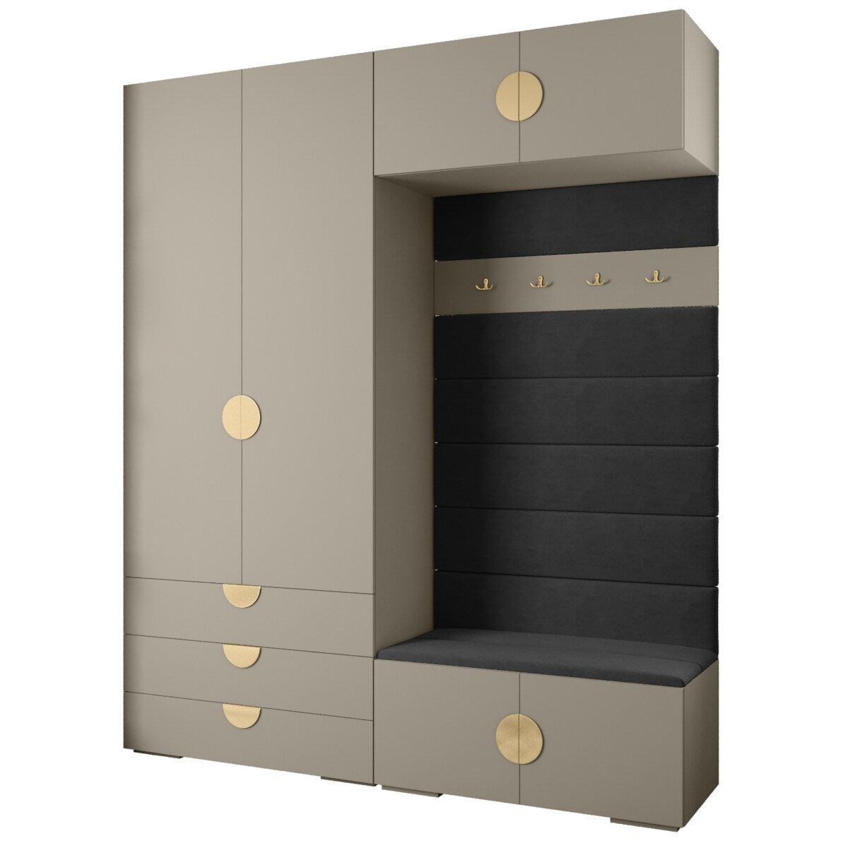 Garderoba do przedpokoju INOVA 4 Z12 kaszmir+złoty+manila18