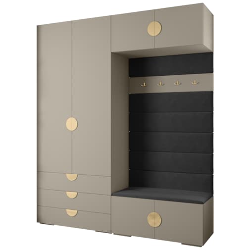 Garderoba do przedpokoju INOVA 4 Z12 kaszmir+złoty+manila18