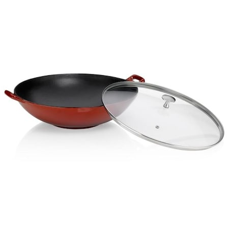 Wok z pokrywką 4 l (czerwony) Calido Kela