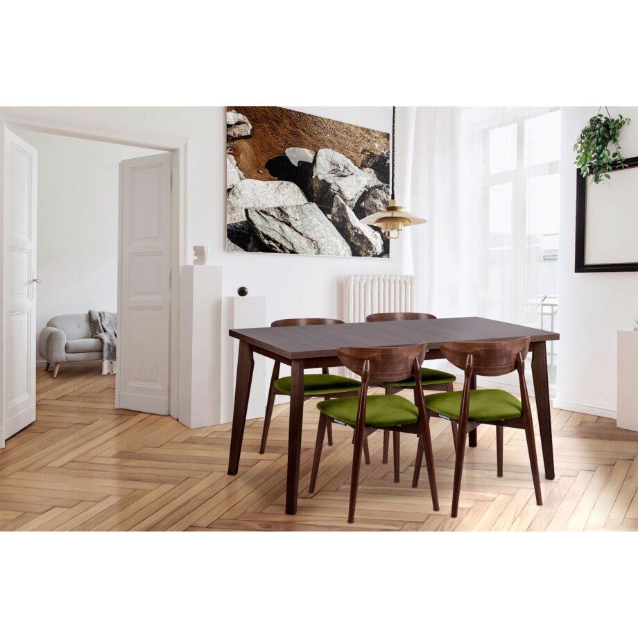 KONSIMO RHENA Stół w skandynawskim stylu rozkładany orzech