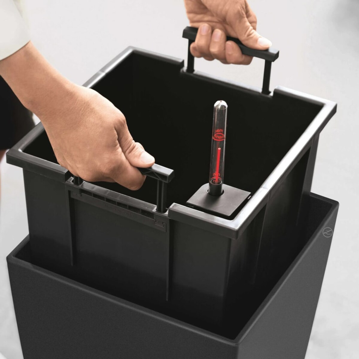 LECHUZA Donica Cubico Color 40 ALL-IN-ONE, szary łupkowy, 13158