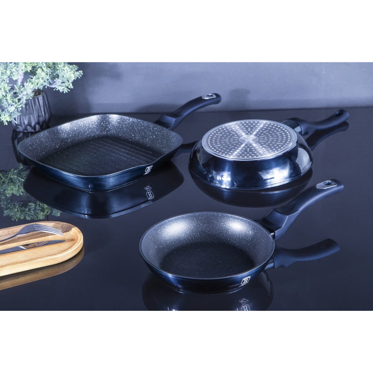 Zestaw 3 patelni BerlingerHaus Metallic Line Aquamarine BH-6140