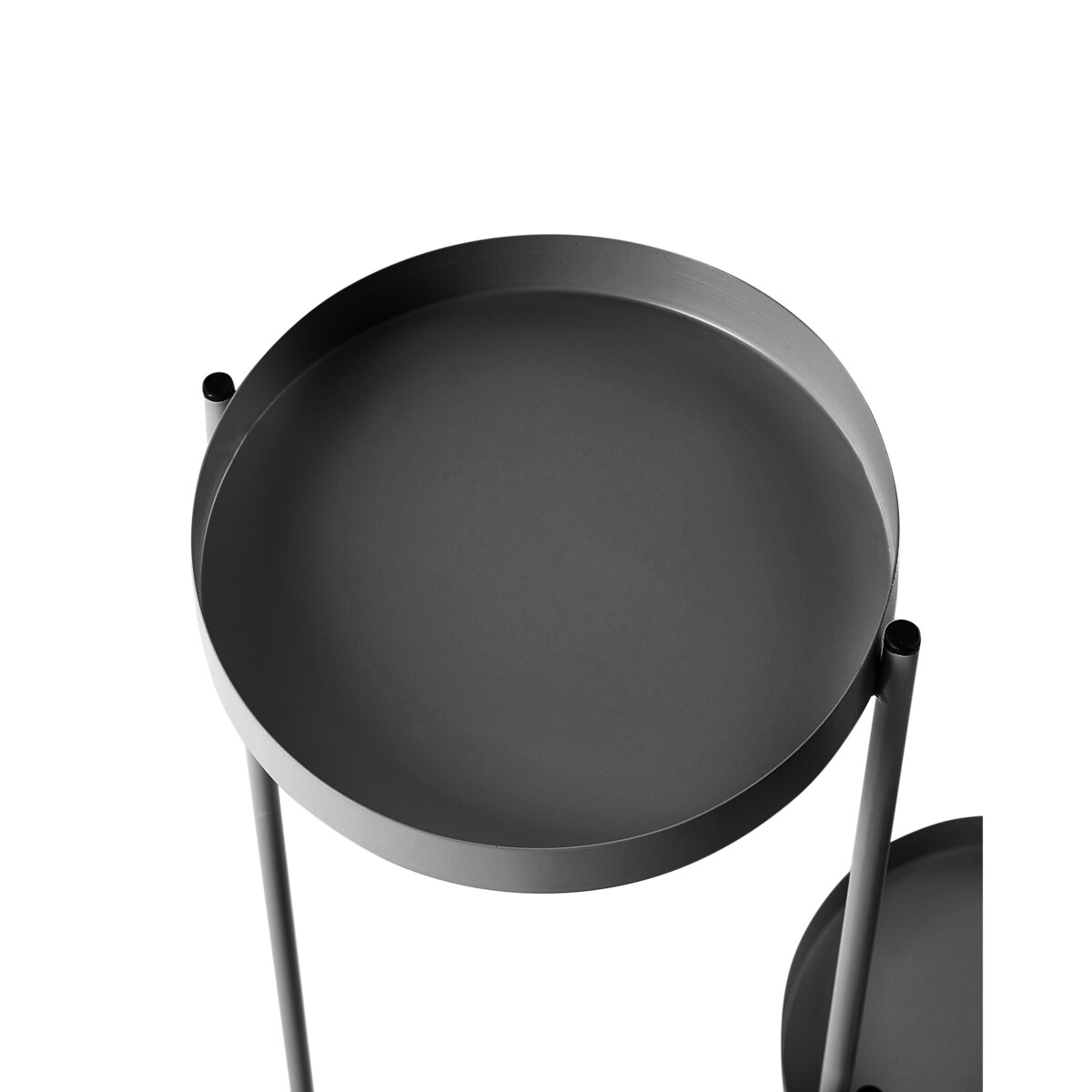 Doniczka na stojaku metalowa czarna FRAGARIA