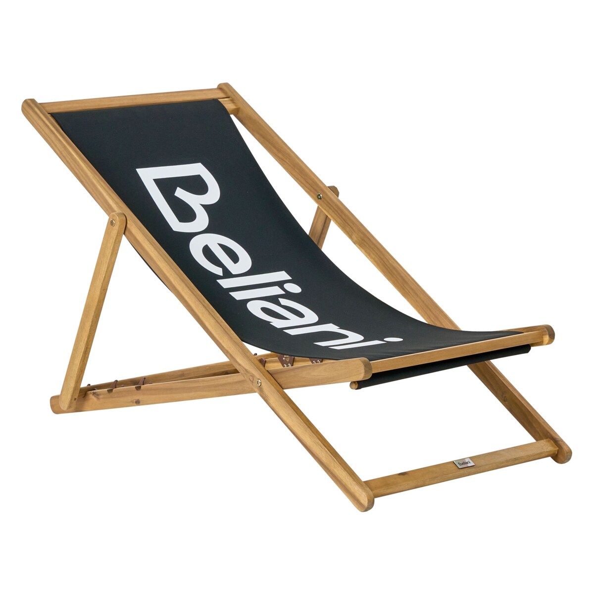 Leżak Drewno akacjowe Czarny ANZIO