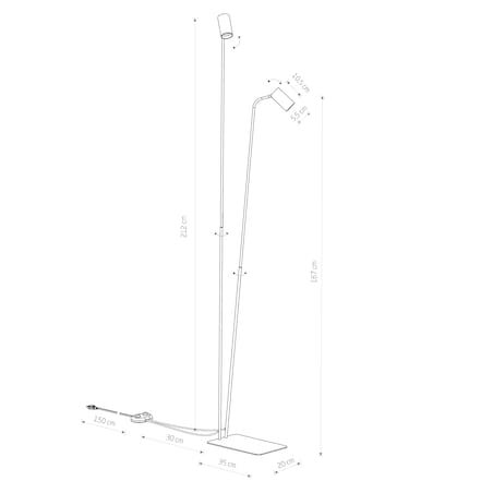Lampa podłogowa 7712 MONO Mosiądz Nowodvorski