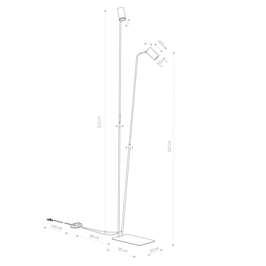 Lampa podłogowa 7712 MONO Mosiądz Nowodvorski