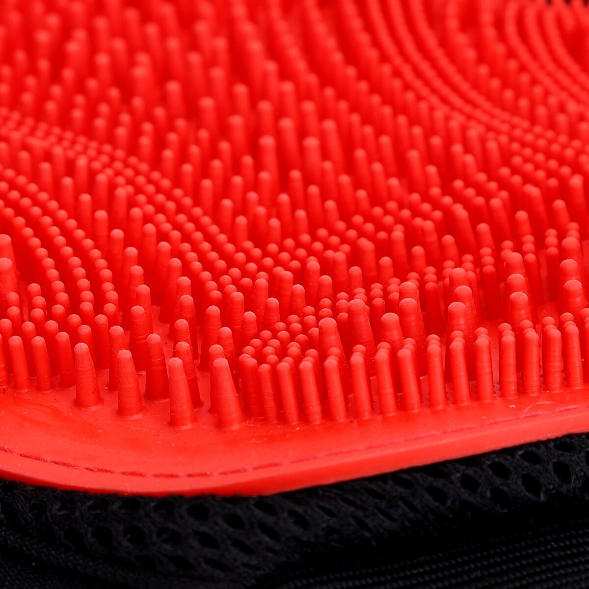 Rękawica Szczotka Do Mycia Czesania Wyczesywania Sierści Pielęgnacji Drapania Psa Kota Zwierząt Czerwona 23,5X17,5 Cm