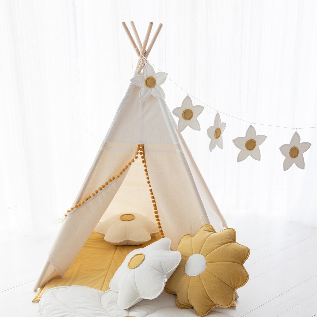 Namiot tipi Cozy White Velvet z matą
